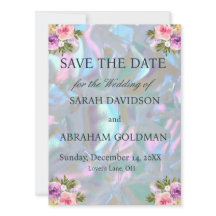 Elegante Invitación de Boda de Nácar Save the Date