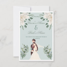 Elegante Invitación de Boda de Novia y Novio Ilust