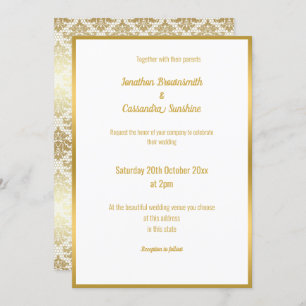 ELEGANTE INVITACIÓN DE BODA DE ORO LUXE