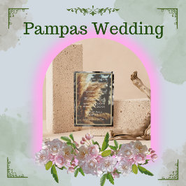 Elegante Invitación de Boda de Pampas Boho