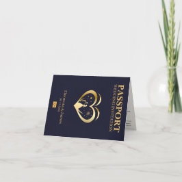 elegante invitación de boda de pasaporte