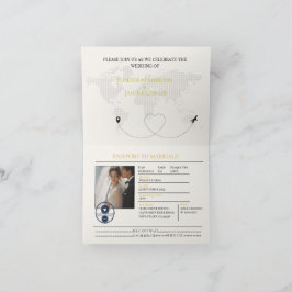 elegante invitación de boda de pasaporte