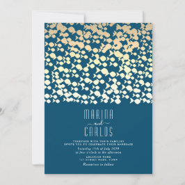 Elegante Invitación de Boda de Playa con Patrón de