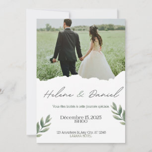 Elegante Invitación de Boda de Romance Floral