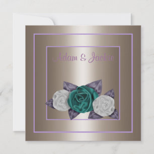 ELEGANTE INVITACIÓN DE BODA DE ROSA FRONTERIZA BRO