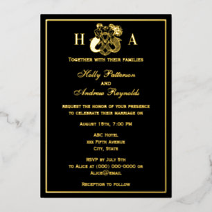 Elegante invitación de boda de sirena y tritón con