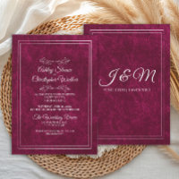 Elegante Invitación de Boda de Terciopelo Burgundy