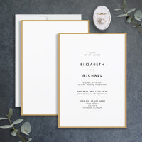 Elegante invitación de Boda de Tipografía Negra y 