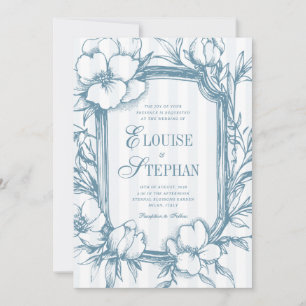 Elegante Invitación de Boda de Toile Floral Vintag