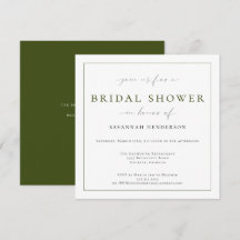 Elegante Invitación de Boda de Tono Verde Intenso