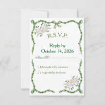 Elegante Invitación de Boda de Verde Esmeralda R.S