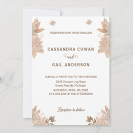 Elegante Invitación de Boda de Volante Floral