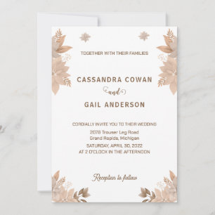 Elegante Invitación de Boda de Volante Floral