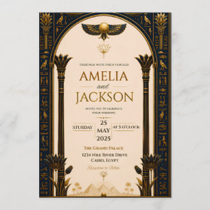Elegante Invitación de Boda del Antiguo Egipto