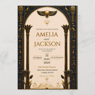 Elegante Invitación de Boda del Antiguo Egipto