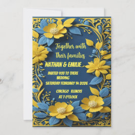 Elegante invitación de boda dorada