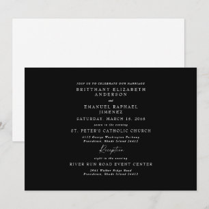 Elegante Invitación de Boda en B/N Sin Padres
