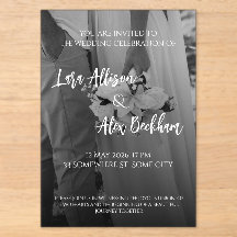 Elegante Invitación de Boda en Blanco y Negro