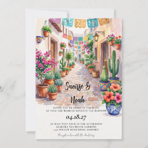 Elegante invitación de boda en destino México