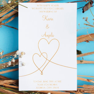 Elegante Invitación de Boda en Dorado