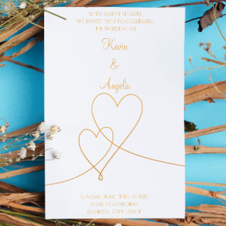 Elegante Invitación de Boda en Dorado