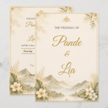 Elegante Invitación de Boda en la Montaña de Bali