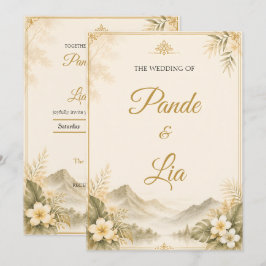 Elegante Invitación de Boda en la Montaña de Bali