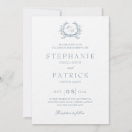 Elegante invitación de boda en monograma de escrit