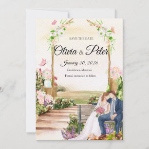 Elegante Invitación de Boda en Pizarra con amor