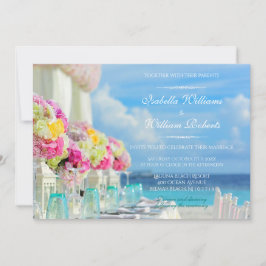 Elegante Invitación de Boda en Playa de Océano Flo
