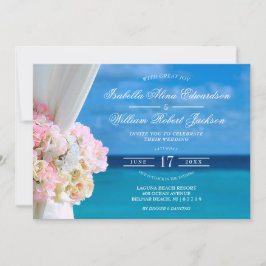 Elegante Invitación de Boda en Playa de Océano Flo