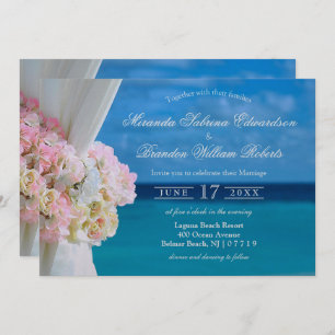 Elegante Invitación de Boda en Playa de Océano Flo