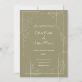 Elegante Invitación de Boda en Verde Salvia