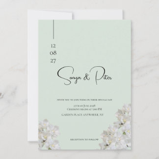 Elegante invitación de boda en verde salvia románt