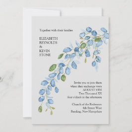 Elegante invitación de boda floral