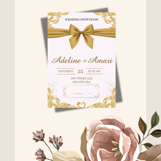 Elegante Invitación de Boda Floral (Subido por el creador)