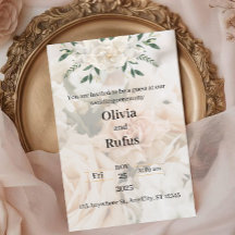 elegante invitación de boda floral