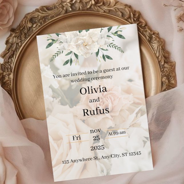 elegante invitación de boda floral (Subido por el creador)