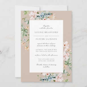 Elegante Invitación de Boda Floral Acuarela Primav