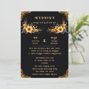 Elegante Invitación de Boda Floral Amarilla Colori