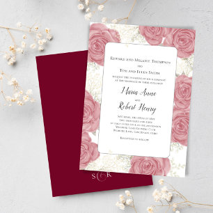 Elegante Invitación de Boda Floral Burgundy Person