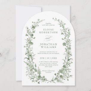 Elegante Invitación de Boda Floral Clásica Vintage