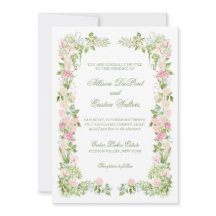 Elegante Invitación de Boda Floral con Acuarela