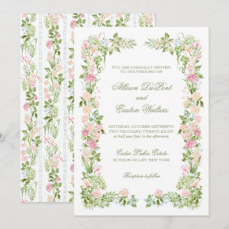 Elegante Invitación de Boda Floral con Acuarela