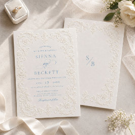 Elegante Invitación de Boda Floral con Relieve