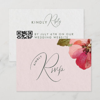 Elegante Invitación de Boda Floral Coral en Acuare