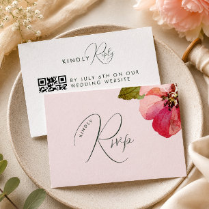 Elegante Invitación de Boda Floral Coral en Acuare