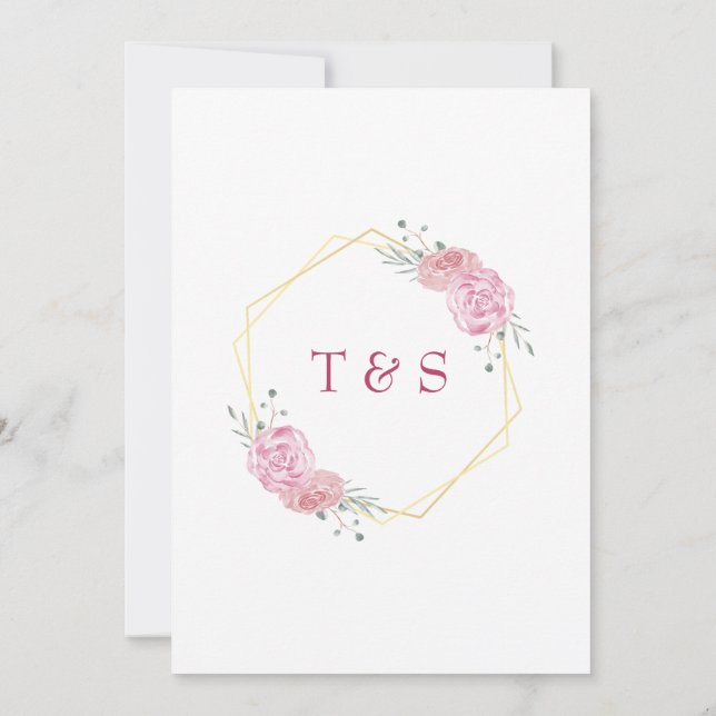 Elegante Invitación de Boda Floral de Flor de Cere (Reverso)