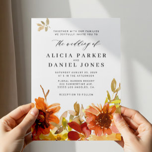 Elegante invitación de boda floral de jardín de ot