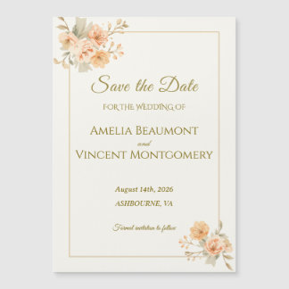 Elegante Invitación de Boda Floral de Melocotón pa